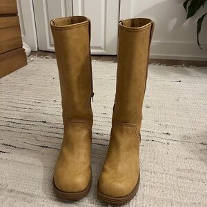 Frye Camel Leather Heeled Boots